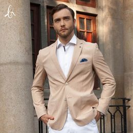 New Arrival Fashion Piece Jacket Suit Khaki Pure Color Men Single Breasted Formal Mens Dinner Jackets