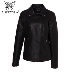 Brand Faux Leather Jacket Women Plus Size Spring Motorcycle Black PU Leather Outerwear Slim Biker Jacket Hot Leather Coats 210201