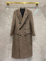 Korean style High Quality women's Woollen overcoat Autumn winter women Elegant double-breasted coat LJ201106