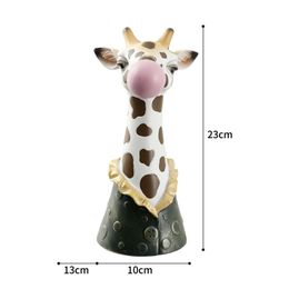 BAO GUANG TA Resin Animal Head Vase Flower Pot Bubble Gum Room Decoration Simulation Zebra Panda Deer Creative Crafts Decor 220221248e