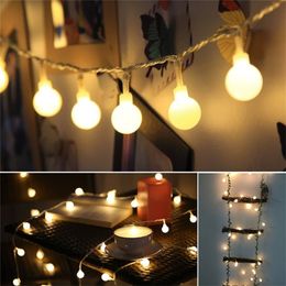 6m 10m 20m 30m 50m Ball Christmas Lights 110V 220V Bulb Fairy Led String Light for Home Wedding Holiday Outdoor Decorative Lamp Y201020