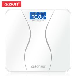 GASON A2 Precision Bathroom Scales Body Smart Electric Digital Weight Home Health Balance Toughened Glass LCD Display 180kg/50g Y200106