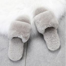 Damen Sandalen Fluff Chaussures Grau Grown Pink Damen Soft Slides Slipper Halten Sie warme Hausschuhe Schuhe Größe 36-40 04