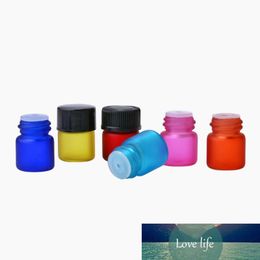 Free Shipping 100pcs 1ML Colorful Glass Bottles 1CC Mini small Sample Vials Essential Oil Bottle,Black screw thread cap