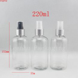 high quality 220ml black / clear white spray pump plastic bottle for personal care, transparent sprayer cosmeticsgood qualtity