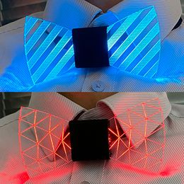 Costume Accessories New Fashion Men LED Necktie Bowtie Flashing Light up LED Bow Tie Men Necktie Wedding Glow Party Supplies Luminous Bow Ti