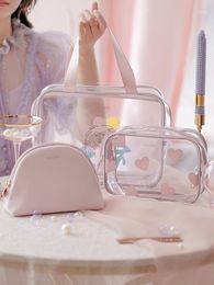 Storage Bags Girl Clear Cosmetic Bag PVC Transparent Makeup Women Waterproof Zipper Beauty Case Travel Toiletry Pouch