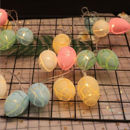 Easter Lucky Eggs Lamp String Creative Led Twinkle Party Light Cracked Eggshell Battery Colourful Small Night Lights Garden Room Decorations WY523HB