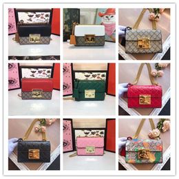 5a designer bag Shima Small Chain Shoulder tote womens Bag Pink Leather Padlock Red Beige Canvas purse crossbody handbag 20*14*8cm