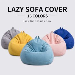 Meijuner Lazy Sofa Cover Solid Chair Covers without Filler/Inner Bean Bag Pouffe Puff Couch Tatami Living Room Furniture Cover 201119