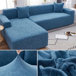 Thick Jacquard Sofa Cover Slipcover for Living Room Elastic 1/2/3/4 Seater Velvet Stretch L Shaped Corner Armchair Covers 220302