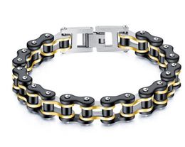 Titanium steel men's bracelet, Personalised motorcycle chain, rock style bicycle chain, stainless steel bracelet GD1213