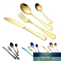 5 Color Fashion Dinnerware Sets Stainless Steel Cutlery Dinner Knife Fork Scoop Set for Home Kitchen