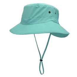 Connectyle Mens Women Lightweight UPF 50+ Wide Brim Safari Quick Dry Sun Hat Female UV Protection Fishing Hat with Strap Cool Y200602