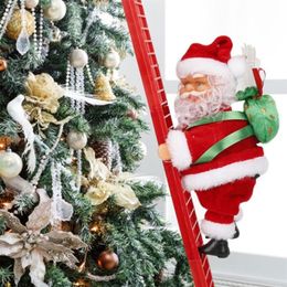 Electric Santa Claus Climbing Ladder Doll Music Creative Xmas Decor Kid Gift Add Happy Festival Atmosphere For Christmas Party Y201020