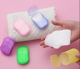 200sets Disposable Soap Paper Washing Hand Bath Clean Pocket Size Scented Slice 20pcs/set with Box Sheets Foaming Soap Flakes Paper