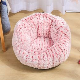 Adjustable Warm Fleece Pet Bed Kennel Soft Round Dog Cat Smothing Bed Winter Deep Sleeping Bag Sofa Puppy Cushion House Cats LJ201201