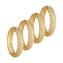 Gold Colour Openable Cuff Bracelet Ethiopian Jewellery African Dubai Indian Bangles Wedding Gifts For Women Bracelets