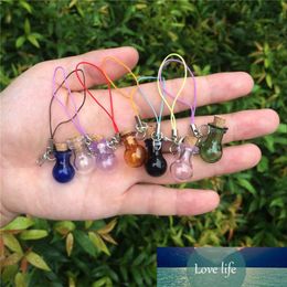 Mini Corks Glass Bottles With Lobster Clasp Key Chains Round Ball Vials Handmade Gift Jars Pendants Mix 7 Colours