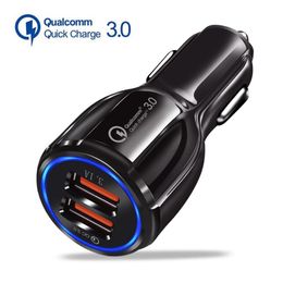 QC3.0 Car Charger Dual USB Chargers quick charge 3.0 Fast Charging Adapter Phone For iPhone 13 12 11 Pro Max X 8 7 Plus and Samsung Phones