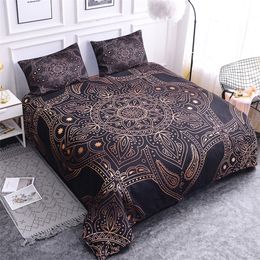 ZEIMON Bronzing Mandala 3D Bedding Sets Duvet Cover Queen/king Size Bohemian Luxury Bedclothes Home Decoration 201021