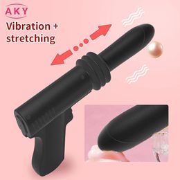 Automatic Telescopic Dildo Vibrator sexy Machine for Women Men G Spot Anal Pussy Masturbation Gun Massager Adult Toy