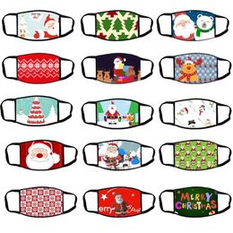 Chirstmas Face Masks Santa Clause Printing Mouth Cover Dustpoof PM2.5 mask Without Filter Washable Running Bike Protective Mask LSK1779