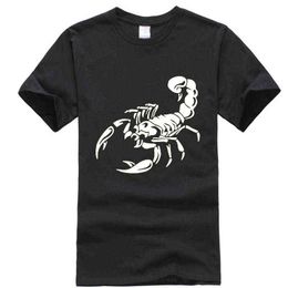 Scorpion Solid Color Print T-Shirts Animal Pattern Fashion Streetwear Men Women 100% Cotton T Shirt Oversized Tees Tops Clothing Y220214