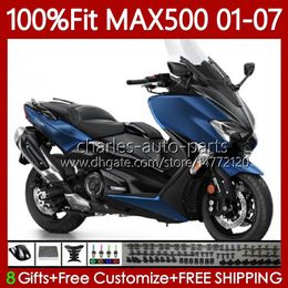 Injection Fairings For YAMAHA TMAX500 T-MAX500 MAX-500 TMAX-500 T MAX500 01 02 03 04 05 06 07 109No.62 TMAX MAX 500 XP500 2001 2002 2003 2004 2005 2006 2007 Kit Dark blue