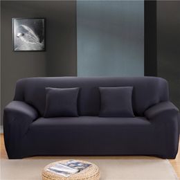 Modern Elastic Sofa Covers for Living Room Spandex Polyester Corner Couch Slipcover Chair Protector 1/2/3/4 Seater Solid Color 201119