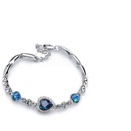 Bracelets for Women Fashion Ocean Rhinestone Heart Charm Bracelet Bangle Gift Jewellery Charm Bracelets