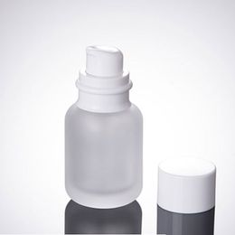 50ml Transparent Frosted Glass Cream Refillable Bottles Empty Beak Pump Lotion Face Cleanser Bottle 50pcs