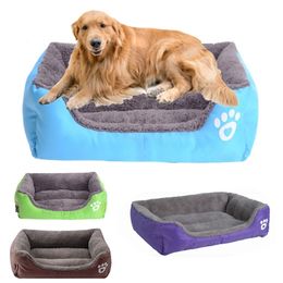 Pet Sofa Dog Beds Waterproof Bottom for Small Medium Large Dogs Soft Fleece Warm Cat Bed House Kennel Mat Blanket Pet Products LJ201201