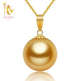 NYMPH Fine Jewellery Natural southsea pearls Pendant 18K gold accessory and sent silver chain Dg01