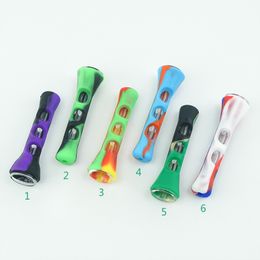 Horn shape smoking glass pipe water Colourful Dry Herb Tobacco pipe Smoking Silicone Hand pipe Glass Water Pipes smoking pipes accessories