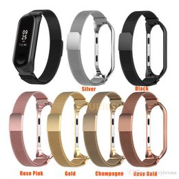 Milanese loop with frame Stainless Wrist Strap For Xiaomi Mi Band 3 Miband3 Wrist bands Bracelet Wrist Straps Metal Belt