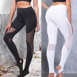 Fashion Casual Fitness Stitching Mesh Leggings Women Step On The Foot Elasticity Workout Clothes High Quality Leggins For Female LJ201006