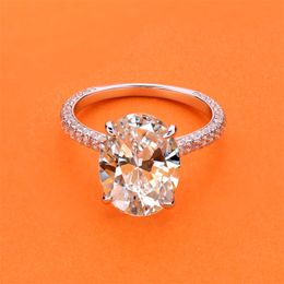 AINUOSHI Luxury 5 Carat Oval Cut Engagement Ring for Women 925 Sterling Silver Ring Wedding Promise Ring Bridal Jewellery Y200106