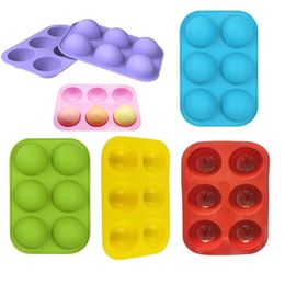 6-hole Semicircle Cake Mold Silicone Baking Mould Chocolate Molds for Making Hot Chocolate Cake Jelly Dome Mousse