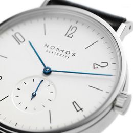 Wristwatches Whole- Women Watches Brand NOMOS Men And Minimalist Design Leather Strap Fashion Simple Quartz Water Resistant Wa271A