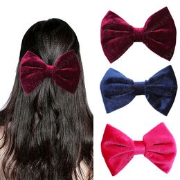 Velvet Bow Knotted Ponytail Hairpin Hair Clip Solid Korean Ladies Women Hair Accessories Barrettes Girls Headwear Fashion