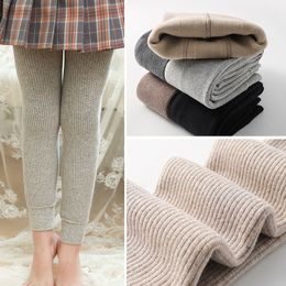 2022 Girls Leggings Velvet Pants For Kids Winter Cashmere Trousers Warm Teenager Legging 20220219 H1