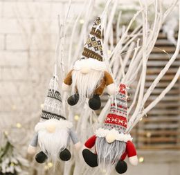 hot Christmas decorations cartoon Santa presents Doll window decoration Christmas Tree Pendant 6 style DB145