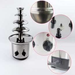 4 layer DIY chocolate fountain machine falls hot pot lava machine automatic melting tower home party activities1