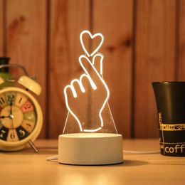 2021 New Year decoration creative 3D LED night light table lamp children bedroom Christmas gift home C0125