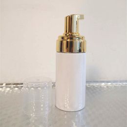 12ps 100ml Plastic Foam Pump Bottle Refillable Empty Cosmetic Bottle lashes Cleanser Soap Foaming Shampoo Bottle with golden 201012