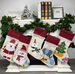 The latest 45.5CM size, non-woven material, Christmas ornaments, Santa Claus, Snowman, Christmas stocking, candy socks, free shipping