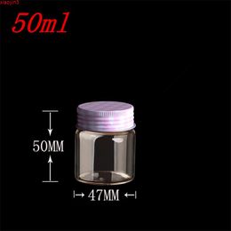47*50*34mm 50ml Glass Bottles Aluminium Screw Cap Silicone Stopper Sealing up Empty Jars Containers 12pcshigh qualtity