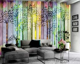 3d Landscape Wallpaper Colourful Tree 3d Wallpaper Beautiful Landscape Decorative Silk 3d Mural Wallpaper