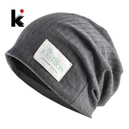 Knitted Striped Beanies Men Solid Color Fashion Hip Hop Skullies Beanies Men's Streetwear Bonnet Gorras Spring Autumn Soft Hats Y201024